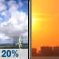 Thursday: Slight Chance Showers And Thunderstorms then Mostly Sunny