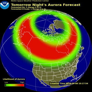Auroral Viewline Forecast - Tomorrow